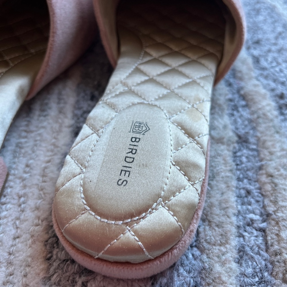 Birdies The Songbird Mule Pom Pom Blush Dusty Pink Velvet Slippers | Size 8.5 - Picture 8 of 10